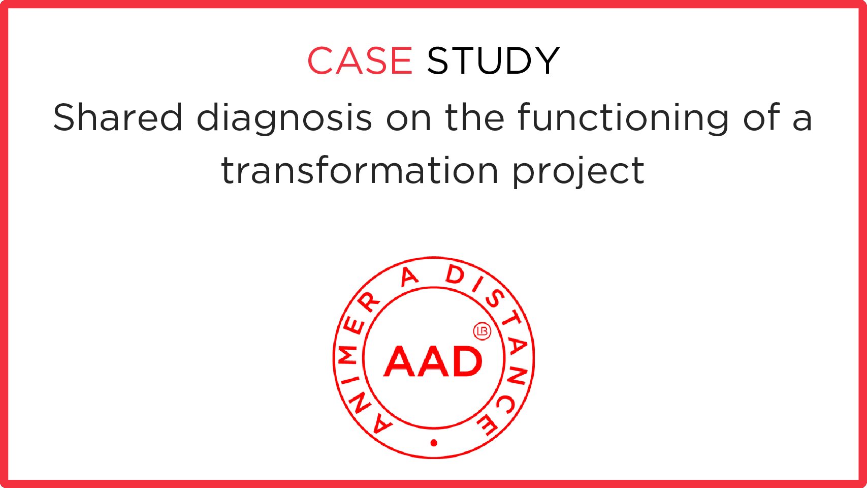 Shared diagnosis on the functioning of a transformation project